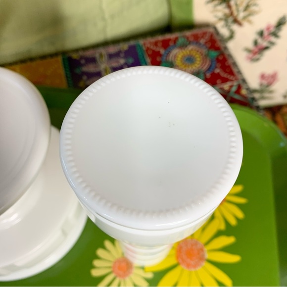 Deco Milk Glass Vase and Compote - Picture 7 of 9